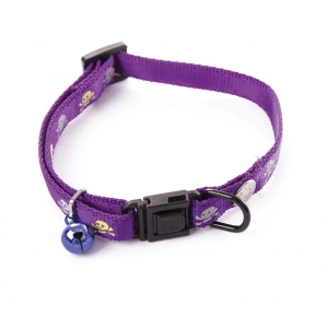Collier réglable nylon "Tête de mort" pour chat - Martin Sellier - Mauve