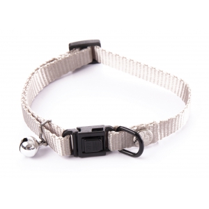 Plain nylon adjustable collar for cat - Grey