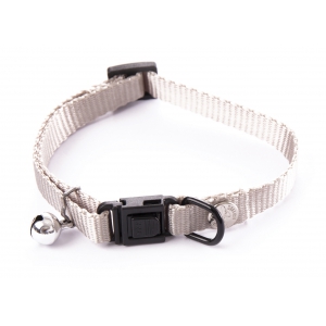Collier réglable nylon uni pour chat - Martin Sellier - Gris