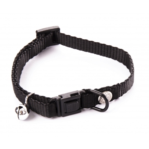 Collier réglable nylon uni pour chat - Martin Sellier - Noir