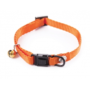 Plain nylon adjustable collar for cat - Orange