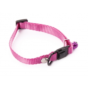 Plain nylon adjustable collar for cat - Pink