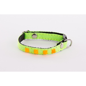 Adjustable Cat and small dog Collar - Neon Color - green