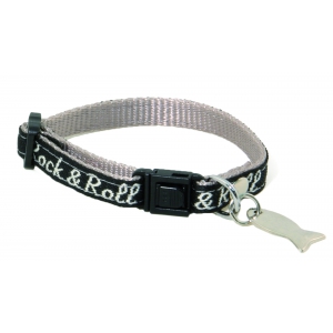 Adjustable Cat Collar - Rock & Roll - black