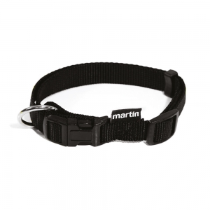 Collier réglable en nylon noir pour chien