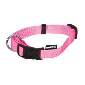 Collier réglable en nylon rose pour chien
