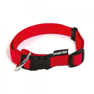 Collier réglable en nylon rouge pour chien