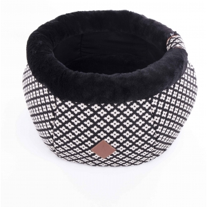 High round basket - Collection Diamant - Black