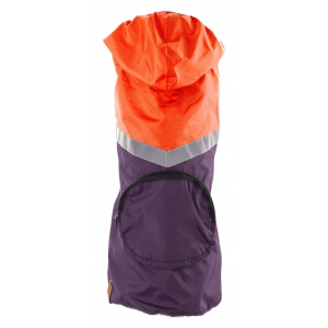Windbreaker - Pocket Raincoat - Plum / Orange