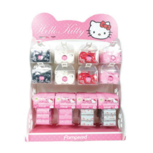 Display distributeurs sacs hygiéniques Hello Kitty avec recharges assorties