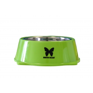 Dog bowl - stainless steel and melamine - Green