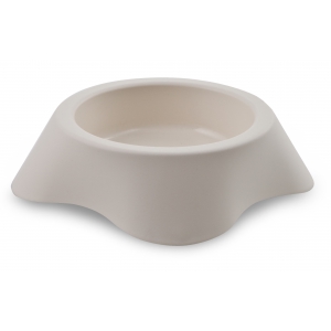 Plastic single dog bowl - beige