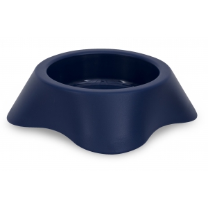 Plastic single dog bowl - blue