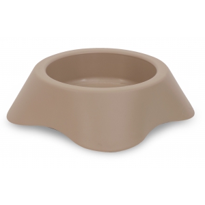 Plastic single dog bowl - brown taupe