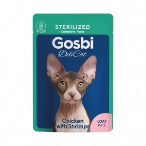 Gosbi Delicat pour chat stérilisé au poulet & crevettes 70g x16