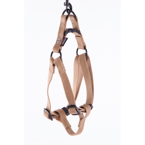 Step in harness for dog beige nylon