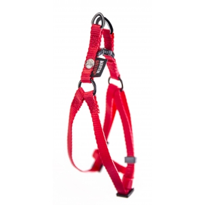 Step in harness for dog red nylon