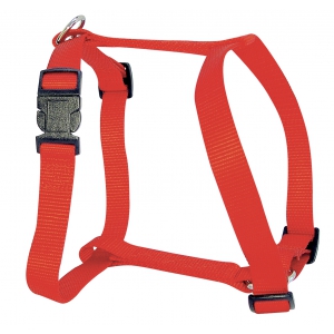 Dog harness - classical - black -  red