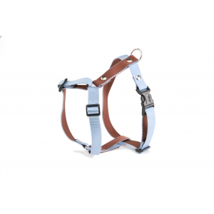 Dog harness - nylon blue and brown