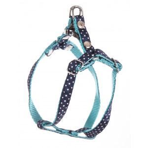 Dog harness - nylon blue peas