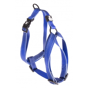 Dog harness - nylon blue reflex