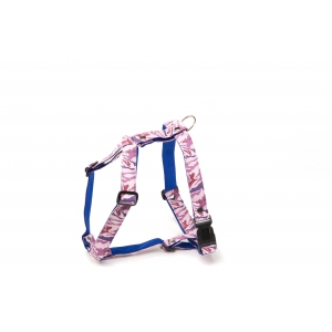 Dog harness - Camouflage pink - S - W 10 mm Long 38cm to 25m