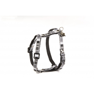 Harnais pour chien - Noir & Blanc strass