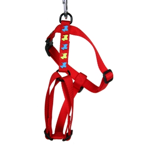 Dog harness - red dog motifs