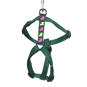 Dog harness - green dog motifs