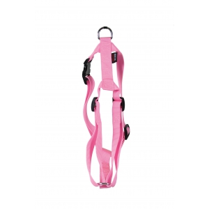 Adjustable dog harness pink nylon