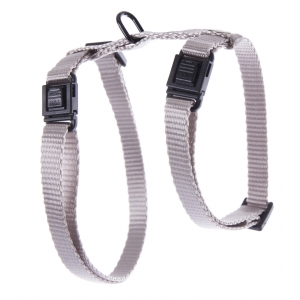 Adjustable plain nylon cat harness - Grey