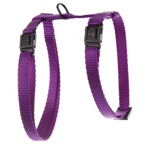 Harnais réglable nylon uni pour chat - Mauve