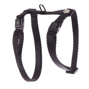 Adjustable plain nylon cat harness - Black