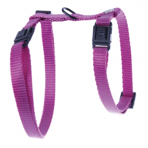 Adjustable plain nylon cat harness - Pink