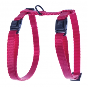 Adjustable plain nylon cat harness - Red