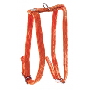 Plain Adjustable Nylon Tubular Harness for Cat - Orange