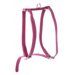 Plain Adjustable Nylon Tubular Harness for Cat - Pink