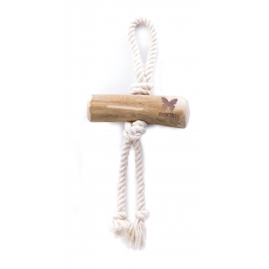 Jouet à mâcher - Corde & Baton en bois de caféier pour chien - "Lungo poignée 2 cordes"