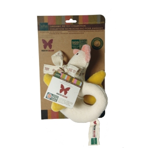 Dog organic handle teddy toy - hen 18 cm 