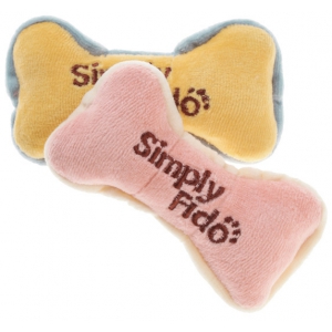 Organic plush toy for dogs -2 Mini bones pink / yellow 10cm - Simply Fido