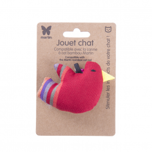 Cat toy - Red bird - ethnic fabric
