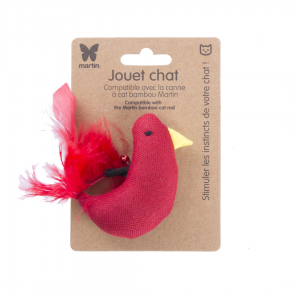 Cat toy - Red chicken - ethnic fabric
