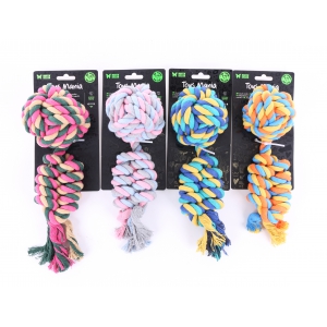 Dog Toy - Set of 4 balls + cotton rope