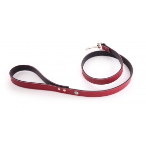 Laisse cuir Allure en cuir Rouge/Noir - L.100 x l.1,9 cm