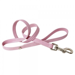 Pink suede leather lead