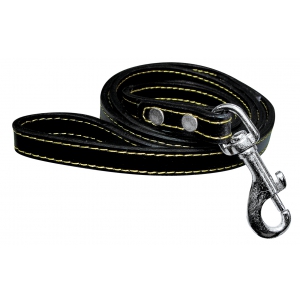 Dog leather lead - black