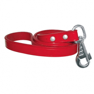 Dog leather lead - red rubis