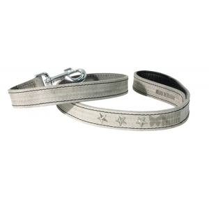 Laisse en cuir gris et noir pour chien - Montana