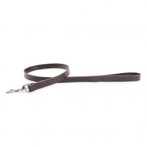Brown leather lead for dog - cut stung franc