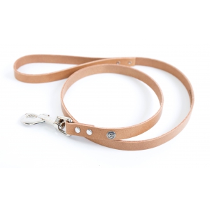 Natural leather lead for dog - classic colorful leather riveted